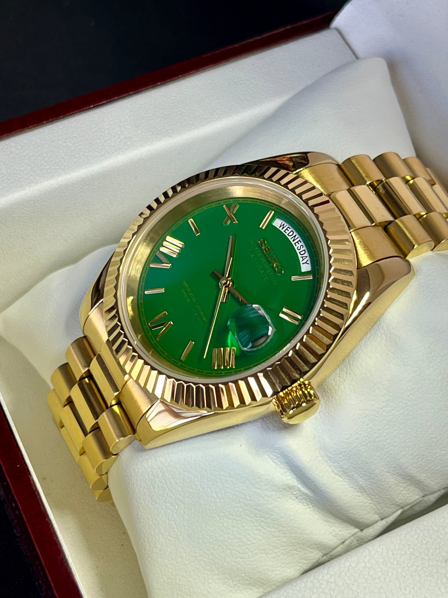 SeikoMod DayDate Green
