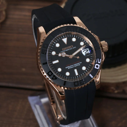 SeikoMod Yatch Master Rose Gold-Black Oysterflex I Kenseimods