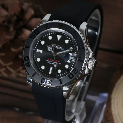 SeikoMod Yatch Master Silver -Black Oysterflex I Kenseimods