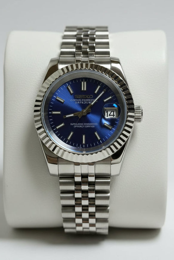 SeikoMod DateJust Blue Dial