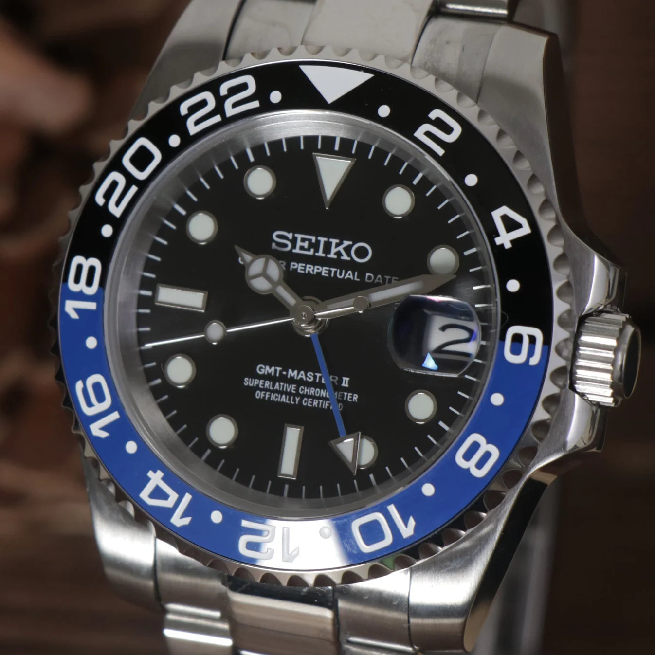SeikoMod GMT Master II "Batman"
