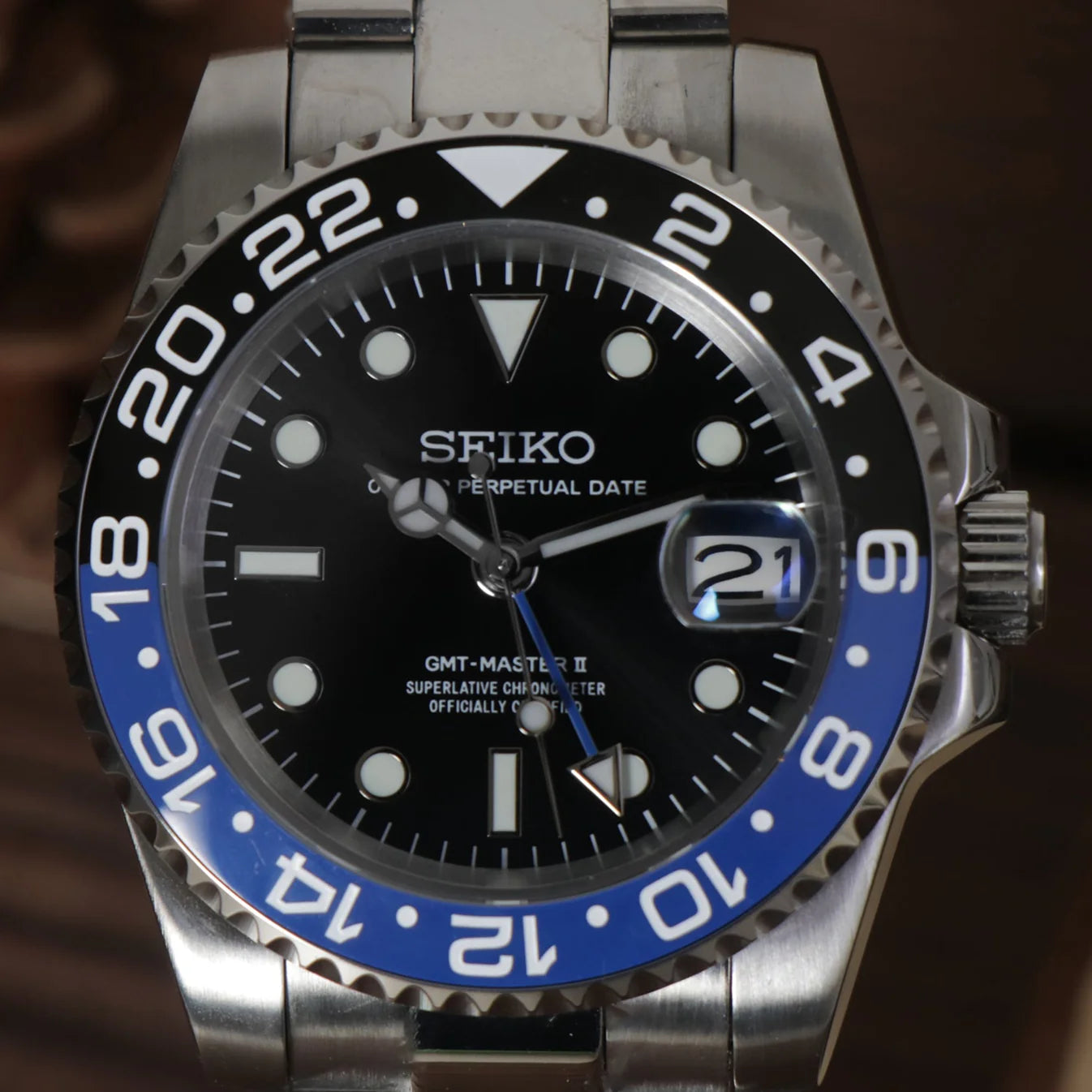 SeikoMod GMT Master II "Batman"