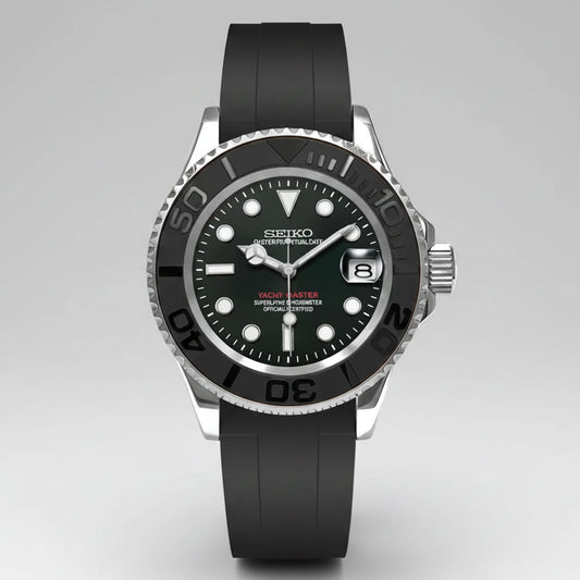 SeikoMod Yatch Master Silver -Black Oysterflex I Kenseimods