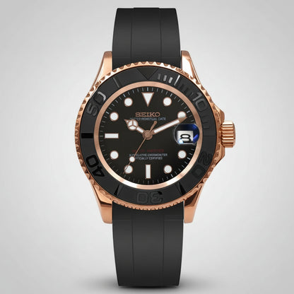 SeikoMod Yatch Master Rose Gold-Black Oysterflex I Kenseimods