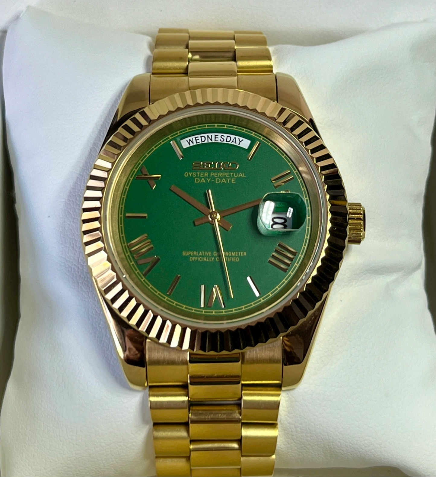 SeikoMod DayDate Green  I Kenseimods  I Kenseimods