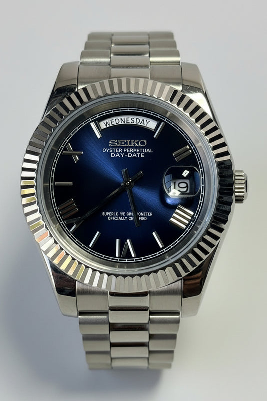 SeikoMod DayDate Blue Dial