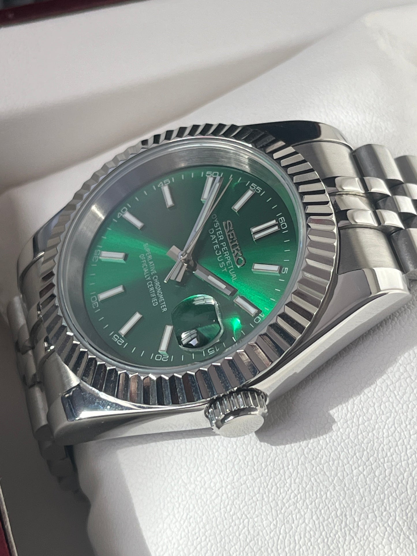 SeikoMod DateJust Green Dial
