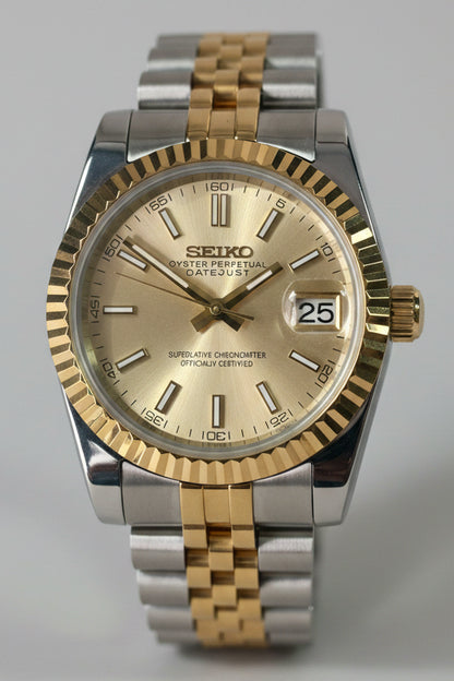 SeikoMod DateJust Champagne Dial Two Tone Gold  I Kenseimods