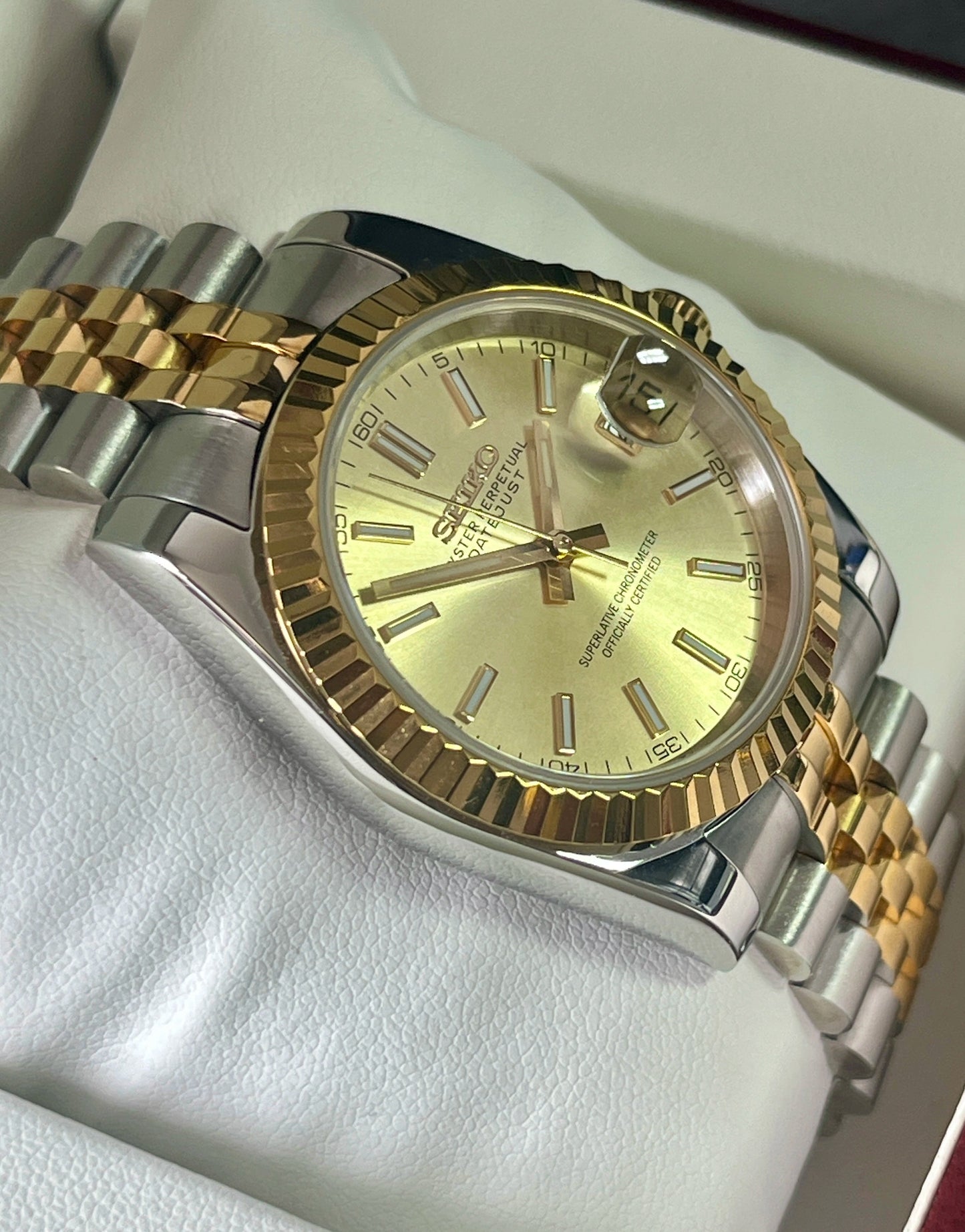 SeikoMod DateJust Champagne Dial Two Tone Gold  I Kenseimods