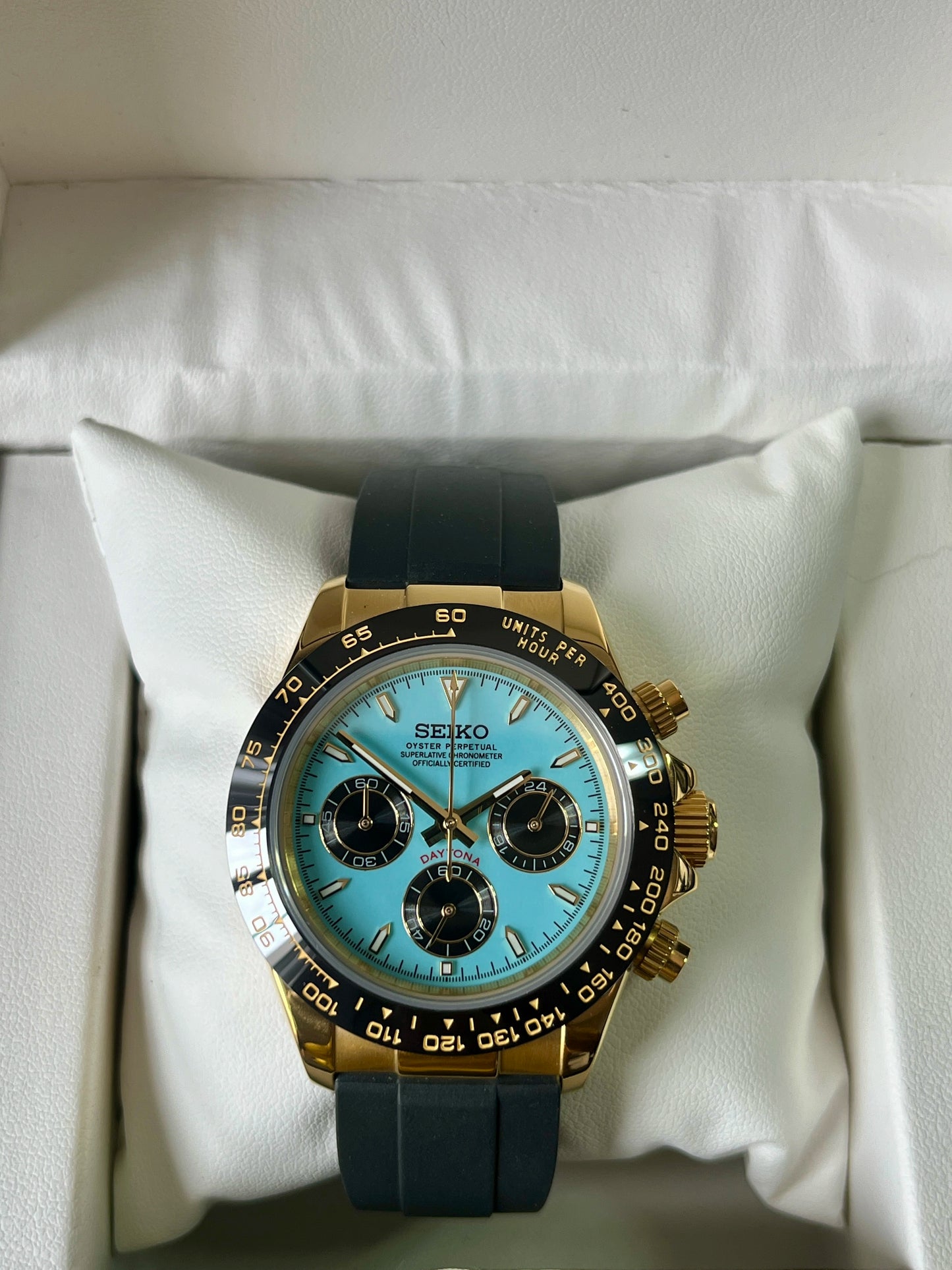 SeikoMod Daytona Tiffany Dial Oysterflex